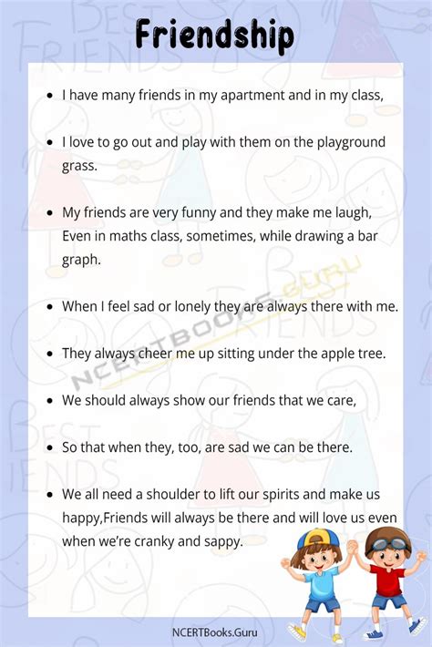 10 Lines on Poem on Friendship for Students and Children in English ...