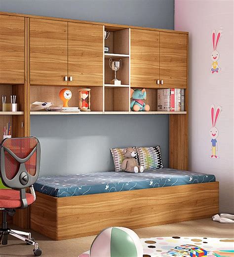 Buy Kosmo Oscar Single Bed with Wall Storage by Spacewood Online - Kids ...