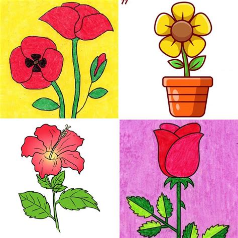 35 Easy Flower Drawing Ideas - How to Draw a Flower