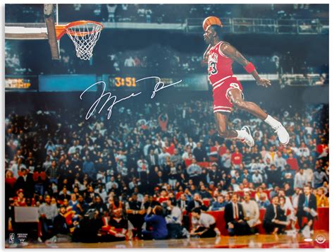 Lot Detail - Michael Jordan 40'' x 30'' Signed Photo From the 1988 Slam ...