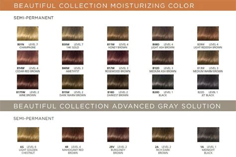 Clairol Tones And Textures Color Chart