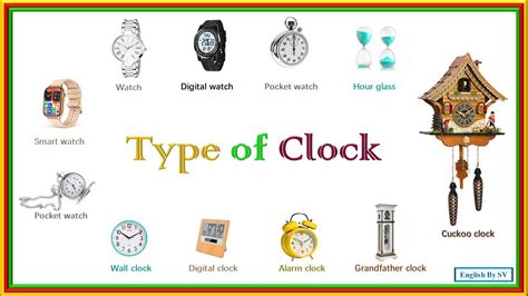 Learn Type of Clock | Clock and Watch Names - YouTube