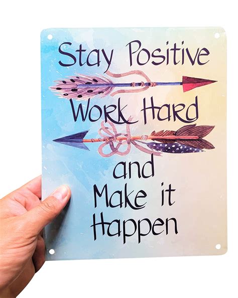 Buy Motivational Signs for Home & Office, 10.5 x 8.5 'Stay Positive ...