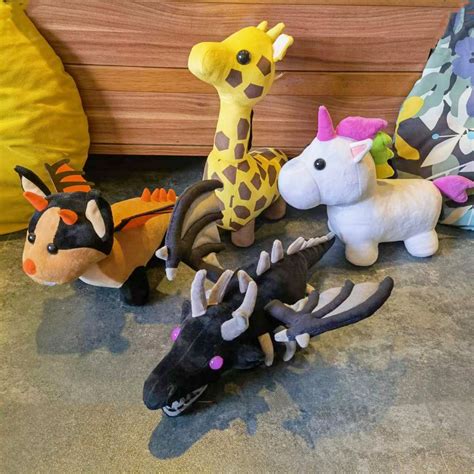 Adopt Me Plushies - Shadow Dragon - Bat Dragon - Unicorn - Giraffe ...