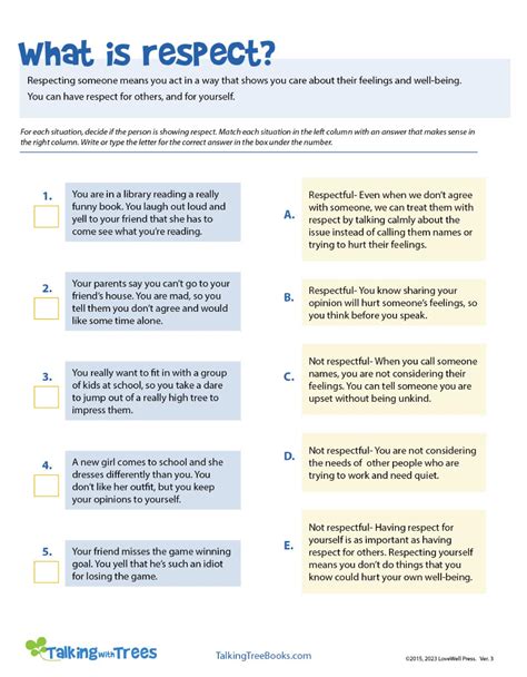 Printable Respect Activities