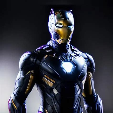 Black panther themed iron man suit Super hero, 4k, r... | OpenArt