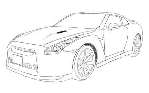 Nissan GTR r35 sketch by XrasnovaX on DeviantArt