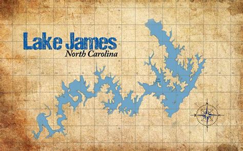 Vintage Map of Lake James North Carolina. This is a very cool print to ...