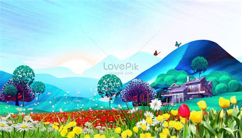 Beautiful scenery illustration illustration image_picture free download ...