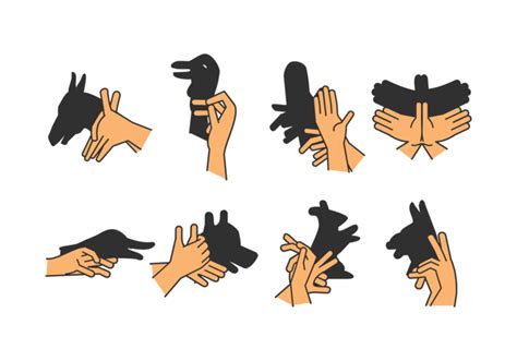 Set of Shadow Hand Puppet Vol. 3 130733 Vector Art at Vecteezy