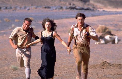 "The Mummy" movie still, 1999. L to R: John Hannah, Rachel Weisz ...