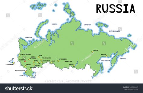 Map Russia Largest Cities Russia Cities 库存矢量图（免版税）1442858447 | Shutterstock