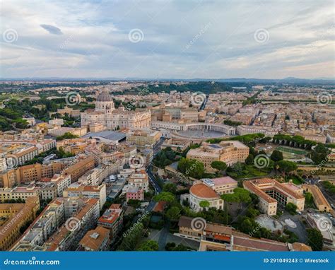 Beautiful Drone View of Vatican City and St. Peter S Basilica in Rome ...