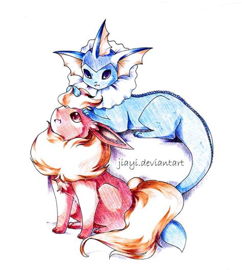 Flareon x Vaporeon | pokemans | Pinterest