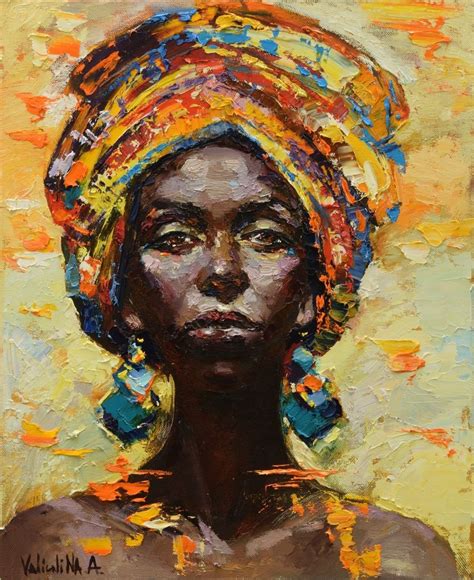 African woman portrait painting, Original oil painting (2016) Oil ...