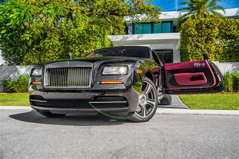 Rolls Royce Wraith Black red interior - Miami Luxury Cars