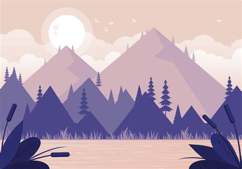 Vector Nature Landscape Illustration | Nature illustration, Landscape ...