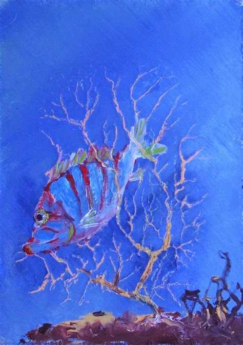 Lori's Stormy Art and Daily Paintings: 1582 SOLD Coral Jewel Undersea ...