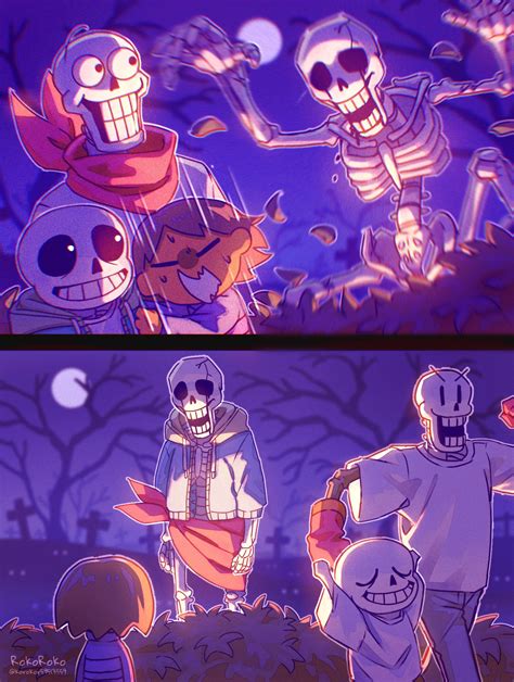 frisk, sans, and papyrus (undertale) drawn by korokor59513559 | Danbooru