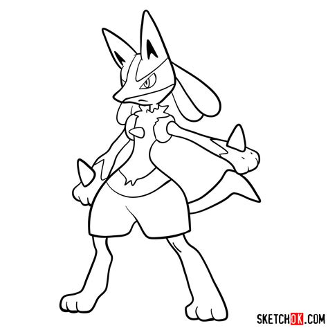 How to draw Lucario pokemon - Sketchok