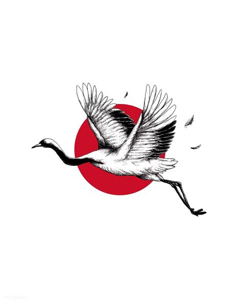 Japanese style crane print | premium image by rawpixel.com Japanese ...