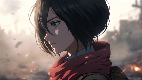 AoT Sad Mikasa Ackerman Desktop Wallpaper - AoT Wallpaper 4K