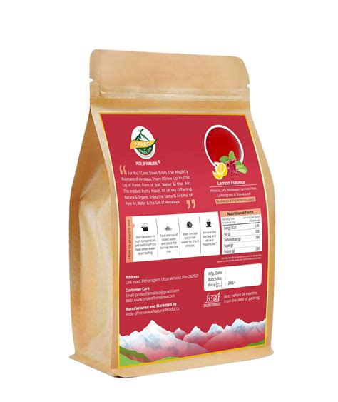 Lemon Red Tea - 20 Herbal Lemon Tea Bags | Pahadi Zaika