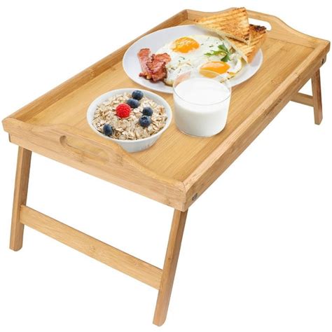 Zimtown Wood Bed Tray Breakfast Laptop Desk Food Serving Hospital Table ...