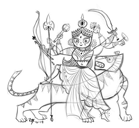 Durga Drawing at GetDrawings | Free download