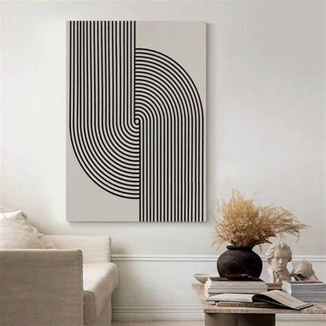 Black and White Painting Black and White Wall Art Large Black - Etsy