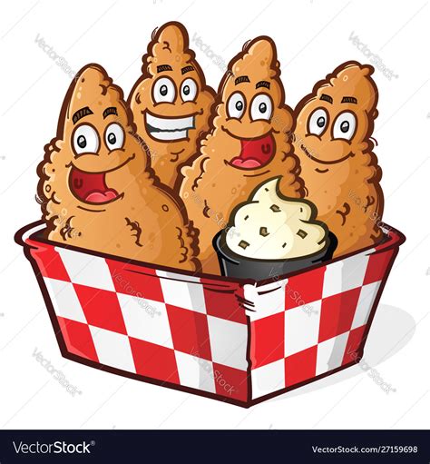 Chicken tender cartoon characters Royalty Free Vector Image