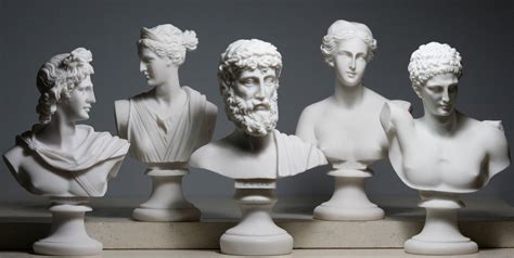 Set 5 Bust Head God Zeus Artemis Aphrodite Hermes Apollo Greek Roman ...