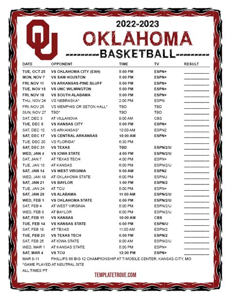 Ou Home Schedule 2024 - 2024 Schedule 1