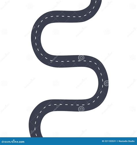 Winding Road. Road Template. Highway or Roadway. Vector Illustration ...