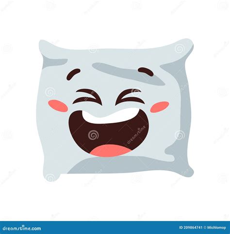 Hand Drawn Funny Pillow Emoji. Cartoon Character Sleeping Element ...