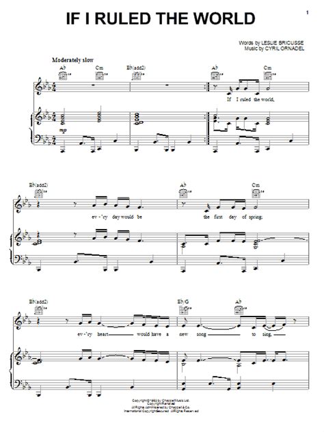 If I Ruled The World | Sheet Music Direct