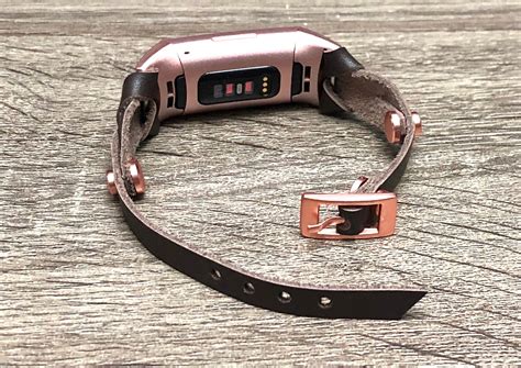 Rose Gold & Brown Leather Fitbit Charge 3 Band Double Wrapped | Etsy