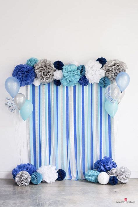 Blue Photo Backdrop in 2020 | Birthday party decorations, Blue birthday