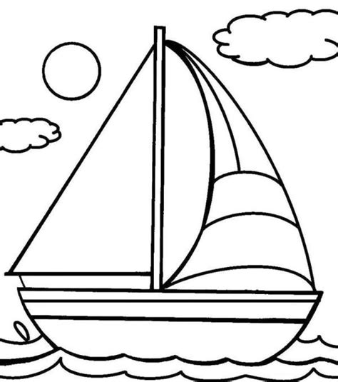 Simple Sailboat Coloring Pages for Kids