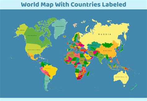 Labeled World Map - 10 Free PDF Printables | Printablee