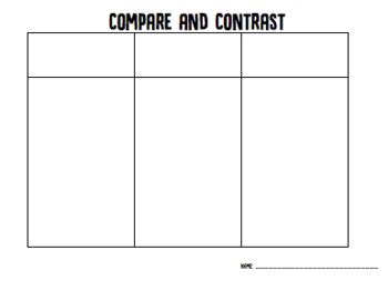 Compare And Contrast Chart