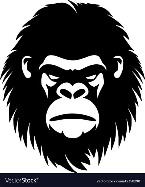 Gorilla - minimalist and flat logo Royalty Free Vector Image