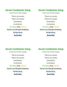 Seven Continents Song by Ms Maguire | TPT