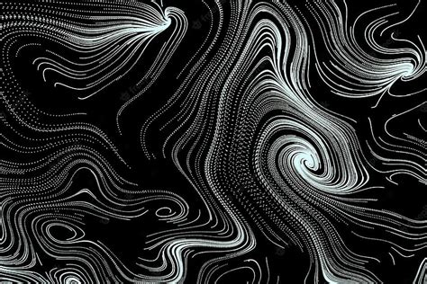 Premium . 3D abstract black white background ornamental flowing swirl ...