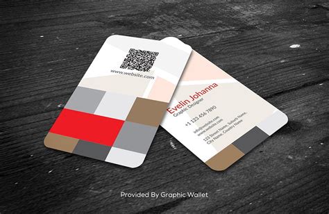 Free Rounded Corner Vertical Business Card Mockup PSD