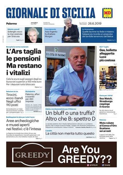 La prima pagina del Giornale di Sicilia oggi in edicola. Accedi al ...