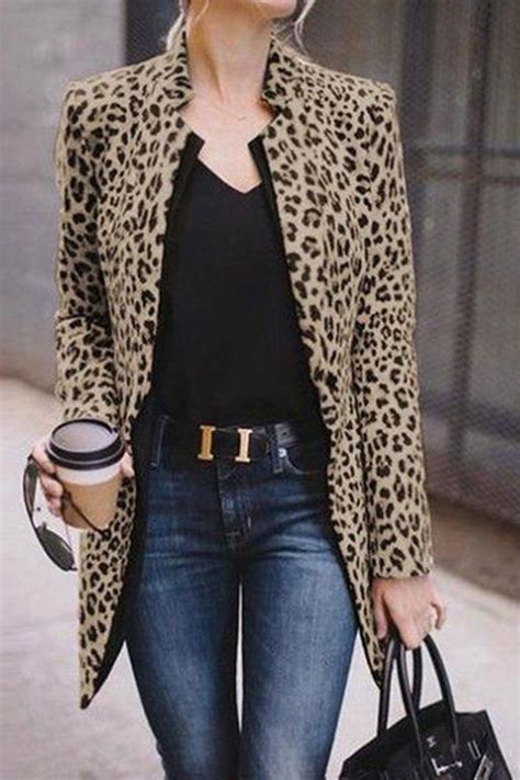 Leopard coat office outfit, street fashion, animal print, dress shirt ...