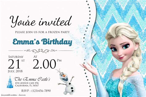 Frozen Birthday Card Template – Mightyprintingdeals.com