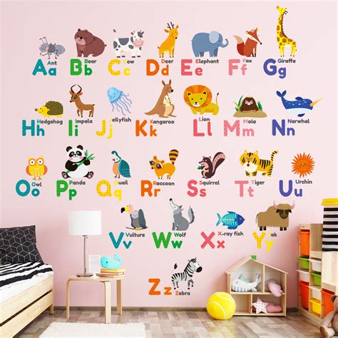 Colourful Animal Alphabet Wall Stickers – DECOWALL