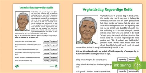 Vryheidsdag Regverdige Reels Aktiwiteit bladsy - Twinkl